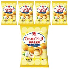 義美 小泡芙 香濃牛奶, 39g, 5包