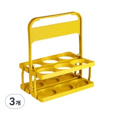 구디푸디 접이식 6구 음료수 트레이 옐로우, 1개입, 3개