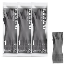 명진 손이 편한 고무장갑, 그레이, 대(L), 3세트
