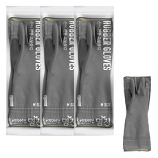 명진 손이 편한 고무장갑, 그레이, 중(M), 3세트