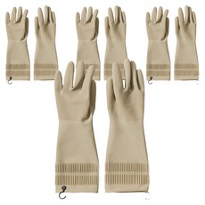 JAJU 橡膠手套 36cm, 淺米色, 4套, FREE(one size)