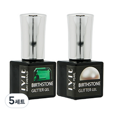 IVIt 誕生石亮粉凝膠指甲油 2入, 閃光凝膠五月翡翠+六月珍珠, 5組