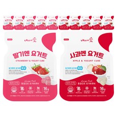 내아이애 동결건조 요거트엔 유아과일큐브, 사과 3p + 딸기3p, 2세트, 16g
