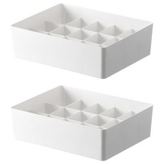 懶角落 15格內衣收納盒 PP材質, 30 x 23 x 11.6cm, 白色, 2個