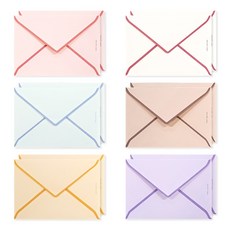 POPO FANCY 1000 線條信紙 6入 + 信封 3入 Medium, 混合色, 12套