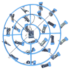 多功能不鏽鋼防滑防風衣架20夾, 藍色