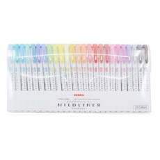 ZEBRA 斑馬牌 Mildliner 雙頭螢光筆組, 混色, 1套