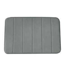 珊瑚絨記憶吸水絨毛地墊 超細纖維+TPE防滑底, 淺灰色