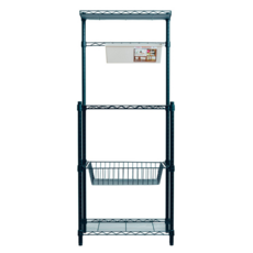 dayneeds 日需百備 輕型微波爐架 含PP墊板 + 邊條 + 掛架40cm, 黑色