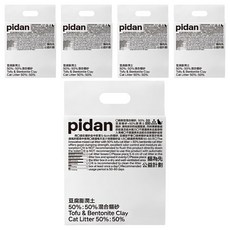 pidan 寵物貓砂 豆腐膨潤土50%:50%混合貓砂, 2.4kg, 5袋, 原味混合砂