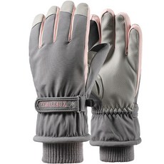 보나리빙 여성용 겨울 아웃도어 스키 장갑, A 그레이, 1개