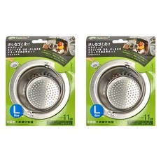 PUSH! 廚房用品不銹鋼提籃式水槽過濾網 2件組 適用於各種水槽排水口, 銀色, 1組