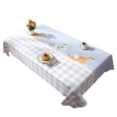 Maket Gamseong Half Design 格紋桌布, 90 x 140 cm, 1個, 藍色2