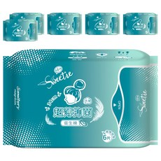 Sweetie 舒芯 超薄抑菌衛生棉 夜用加長型, 34cm, 6片, 6包