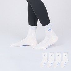 New Balance 男款基本刺繡Logo羅紋中筒襪 4雙