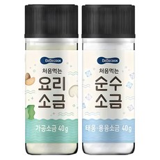 BEBECOOK 幼兒雪花鹽+風味鹽 100%韓國純天然海鹽曬乾 陶瓷烤鹽 低含鈉量, 80g, 1組