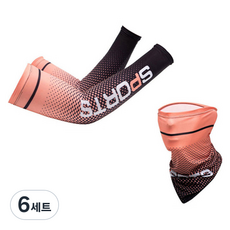FOBIELLA 스포츠 쿨링 쿨토시 + 멀티스카프 세트, 핑크, 6세트