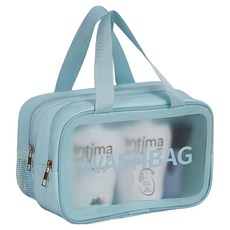 DIBLIC 雙層口袋多用途網眼防水游泳沐浴包, 藍色