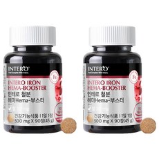 인테로 철분 헤마 부스터 45g, 90정, 2개