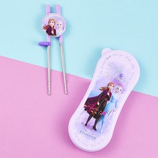 LILFANT 冰雪奇緣2不鏽鋼學習筷+收納盒組, 混色, 筷子+餐具盒, 1組
