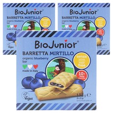 바이오주니어 유아용 유기농 블루베리 바, 132g, 3개