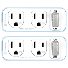 iPlus 保護傘 3變2便利型1切2座節能小壁插 PU-1122B 嬰兒藍, 嬰兒藍色, 2個, 9.7cm