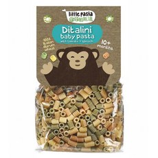 Little Pasta 帕斯達 Ditalini Baby Pasta 迷你管造型寶寶義大利麵 銅模壓製成型 無額外添加鹽和糖 添加維生素B1, 250g, 1包
