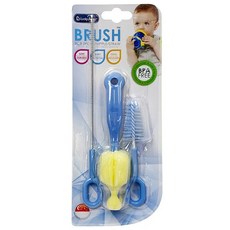 Lucky Baby 奶嘴吸管刷 3件組 柔軟耐用 BPA Free, 藍色, 1組