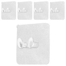 WE CHAMP 多功能無痕收納置物支架貼 5個, 透明色, 1包