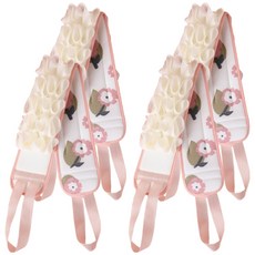 BBOO 雙面沐浴去角質巾, 4個, 1入, 粉紅色