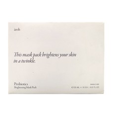 Aroh 益生菌亮白面膜，柔軟服貼，促進修復，提亮膚色, 10片, 1組