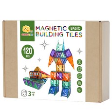 SCIENCEBABY 彩窗磁性積木 120片, 雪琪紙盒版, 1組