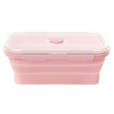 SILWA 西華 矽膠摺疊保鮮盒, 1200ml 粉色, 1個