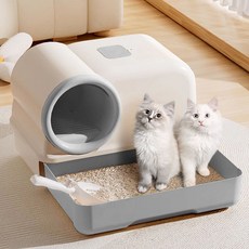 딩동펫 고양이 밀폐형 샌드박스 화장실, 그레이, 1개