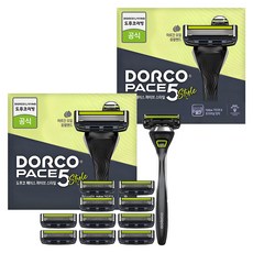 DORCO 多可樂客 PACE5手動式刮鬍刀+替換刀頭 10入, 2套