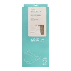 ABIS 成人韓式立體醫用口罩, 白色, 10片, 1盒