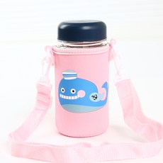 한봄누리 크로스 컵 홀더 가방, 핑크 고래, 1개