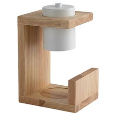 森系融蠟燈 定時款 原木底座 優質鐵藝燈罩 附贈GU10燈泡兩顆, 白色