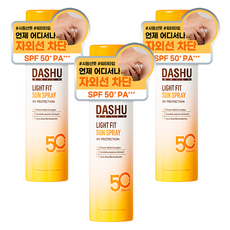 다슈 데일리 라이트핏 선 스프레이 SPF 50+ PA+++, 3개, 150ml