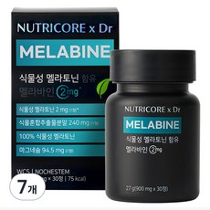 뉴트리코어 식물성 멜라토닌 함유 멜라바인, 30정, 7개
