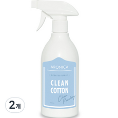 아로니카 센티드 스프레이 탈취제 클린코튼, 490ml, 2개