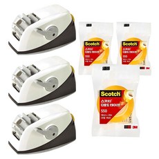 3M Scotch 3M 一鍵式膠帶分配器 + 多功能膠帶 550 筆芯, 黑色, 3組