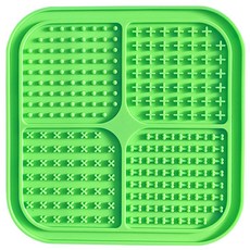 Danny House 狗狗吸附式矽膠舔食墊 慢食碗 正方形4格, 綠色, 1個