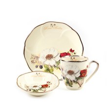 無花果玫瑰貝拉早午餐套組, 3種（圓餡、圓盤、馬克杯）