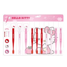 Sanrio 兒童 Hello Kitty 公仔牙刷 10 支+磁鐵架套組, 1套, 混合顏色