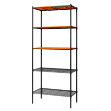 dayneeds 日需百備 松木 烤漆層架, 黑框 + 柚木