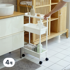 BONOHOUSE Easy Slim縫隙收納推車 3層, 白色, 4個