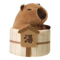 Pur Lab 噗扑實驗室 貓薄荷玩具 水豚泡澡，超好揉長毛絨，內含鈴鐺，可作藏食玩具, 1個