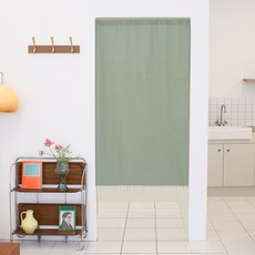 一體式遮光窗簾 + 伸縮桿, 格紋綠色