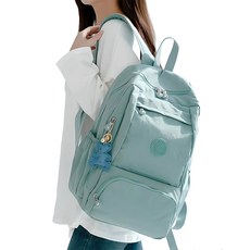 輕便防水旅行後背包+掛飾組, 薄荷色(雙肩包)+隨機出貨(配件)